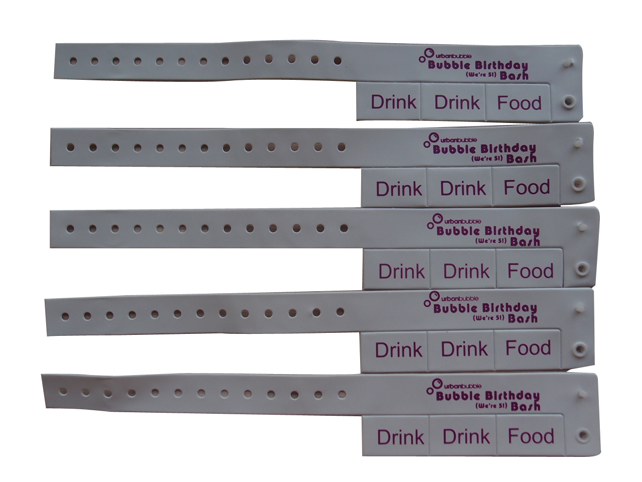 high quality custom promotion Vinyl wristbands with removeable tabs