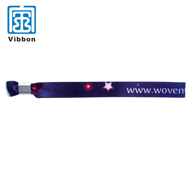 polyester custom festival fabric sublimated satin ribbon wristband for concert event